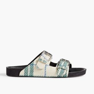 NIB ISABEL MARANT Ivory Lennyo Checked Felt‎ Sandals